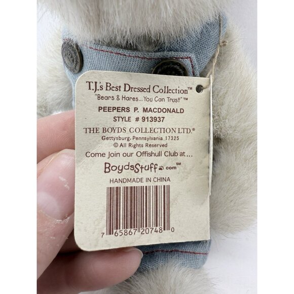 Boyds Bears Peepers P.  Macdonald 913937 2003 Jointed Teddy Bear Plush 9" - Picture 5 of 9